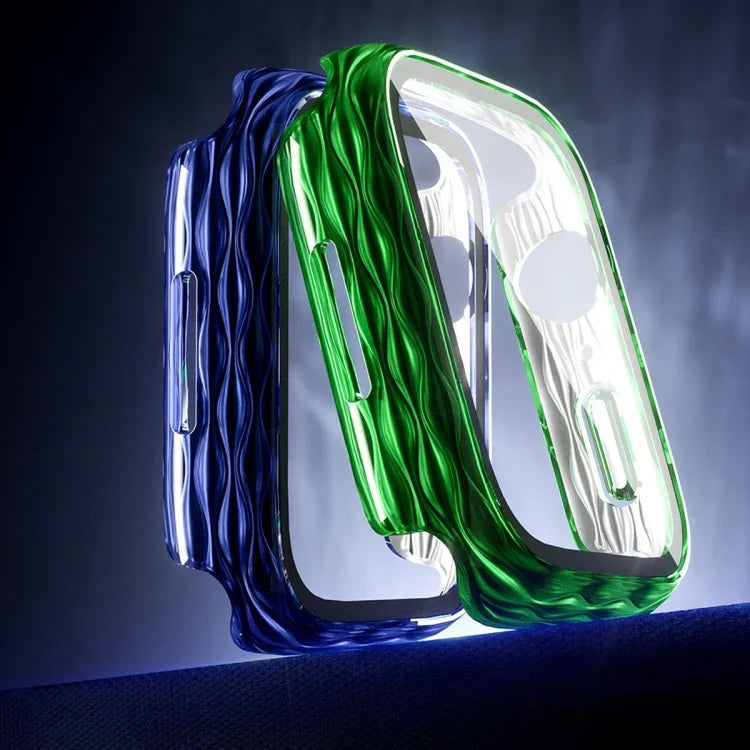 Étui de protection hybride 2 en 1 en polycarbonate et verre trempé, compatible avec Apple Watch Series 6/5/4/SE 44 mm, Apple Watch Series 6/5/4/SE 40 mm, Apple Watch Series 9/8/7 45 mm et Apple Watch Series 9/8/7 41 mm.
