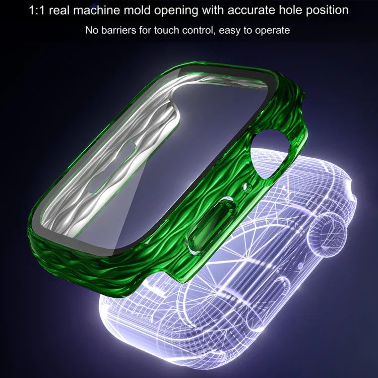 Étui de protection hybride 2 en 1 en polycarbonate et verre trempé, compatible avec Apple Watch Series 6/5/4/SE 44 mm, Apple Watch Series 6/5/4/SE 40 mm, Apple Watch Series 9/8/7 45 mm et Apple Watch Series 9/8/7 41 mm.