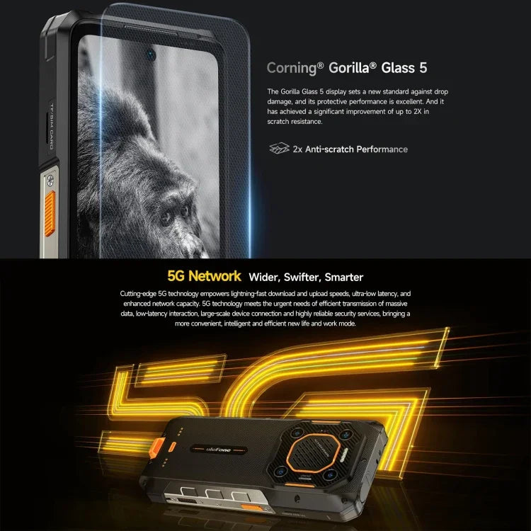 Ulefone Armor 26 Ultra, téléphone ultra-résistant, écran 6,78 pouces, Android 13, processeur octa-core MediaTek Dimensity 8020, réseau : 5G, NFC, 12 Go + 512 Go