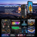 Ulefone Armor 26 Ultra, téléphone ultra-résistant, écran 6,78 pouces, Android 13, processeur octa-core MediaTek Dimensity 8020, réseau : 5G, NFC, 12 Go + 512 Go