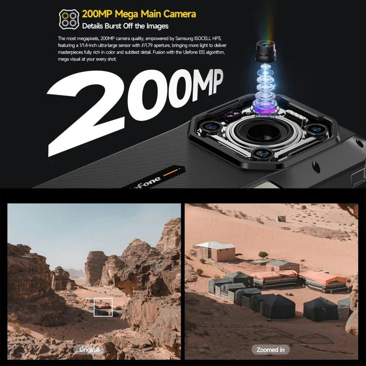 Ulefone Armor 26 Ultra, téléphone ultra-résistant, écran 6,78 pouces, Android 13, processeur octa-core MediaTek Dimensity 8020, réseau : 5G, NFC, 12 Go + 512 Go