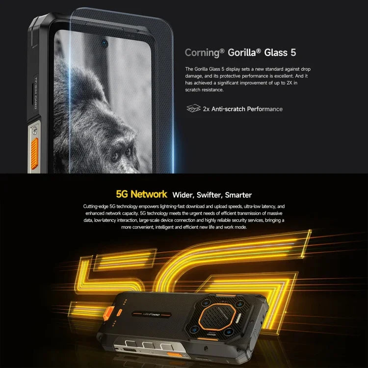 Ulefone Armor 26 Ultra, version talkie-walkie, téléphone robuste, écran 6,78 pouces, Android 13, processeur octa-core MediaTek Dimensity 8020, réseau 5G, NFC, 12 Go + 512 Go (version talkie-walkie).