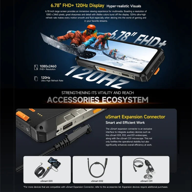 Ulefone Armor 26 Ultra, version talkie-walkie, téléphone robuste, écran 6,78 pouces, Android 13, processeur octa-core MediaTek Dimensity 8020, réseau 5G, NFC, 12 Go + 512 Go (version talkie-walkie).