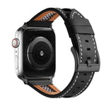 Bracelet de montre en cuir de veau véritable à mailles, pour Apple Watch 42 mm et Apple Watch 38 mm