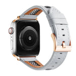 Bracelet de montre en cuir de veau véritable à mailles, pour Apple Watch 42 mm et Apple Watch 38 mm