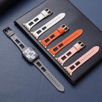 Mesh Calfskin Genuine Leather Watch Band, For Apple Watch Series 8 41mm, For Apple Watch Series 8 45mm, For Apple Watch SE 2022 40mm, For Apple Watch SE 2022 44mm, For Apple Watch Series 7 41mm, For Apple Watch Series 7 45mm