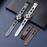 Bracelet de montre en cuir de veau véritable à mailles, pour Apple Watch 42 mm et Apple Watch 38 mm