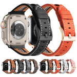 Bracelet de montre en cuir de veau véritable à mailles, pour Apple Watch 42 mm et Apple Watch 38 mm
