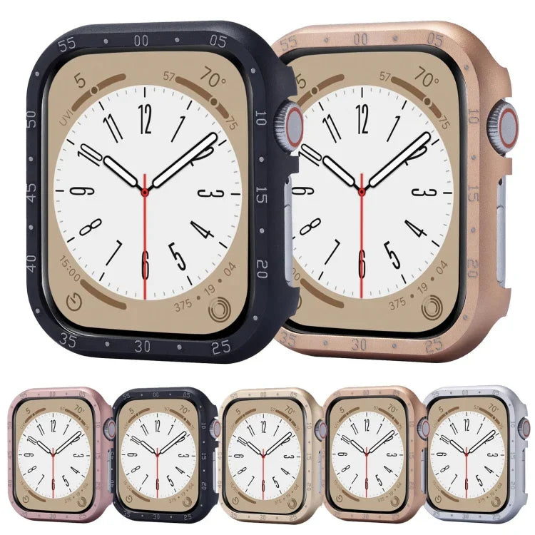 Boîtier de montre en alliage d'aluminium, compatible avec Apple Watch Series 6/5/4/SE 44 mm, Apple Watch Series 6/5/4/SE 40 mm, Apple Watch Series 9/8/7 45 mm, Apple Watch Series 9/8/7 41 mm, Apple Watch Series 3/2/1 38 mm…