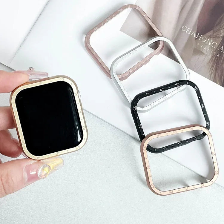 Boîtier de montre en alliage d'aluminium, compatible avec Apple Watch Series 6/5/4/SE 44 mm, Apple Watch Series 6/5/4/SE 40 mm, Apple Watch Series 9/8/7 45 mm, Apple Watch Series 9/8/7 41 mm, Apple Watch Series 3/2/1 38 mm…