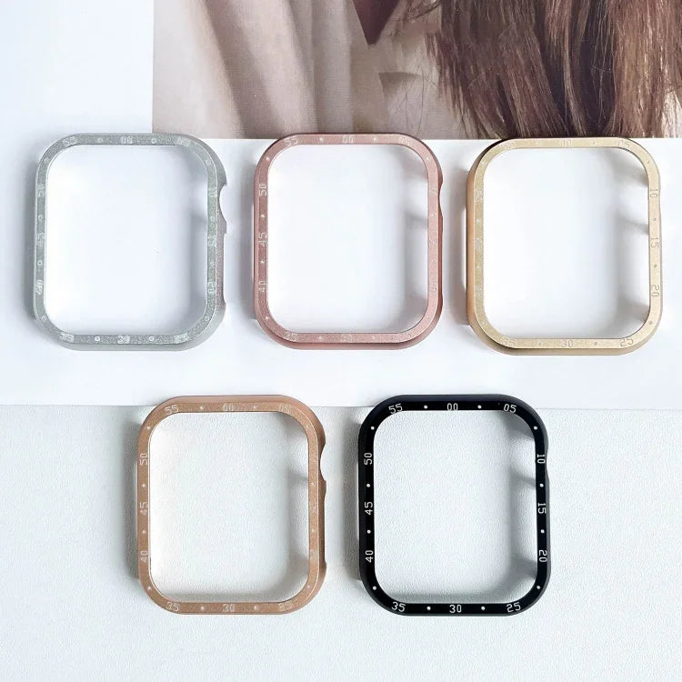 Boîtier de montre en alliage d'aluminium, compatible avec Apple Watch Series 6/5/4/SE 44 mm, Apple Watch Series 6/5/4/SE 40 mm, Apple Watch Series 9/8/7 45 mm, Apple Watch Series 9/8/7 41 mm, Apple Watch Series 3/2/1 38 mm…
