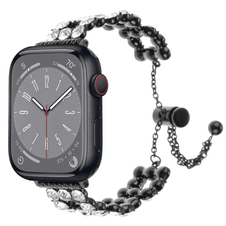 Bracelet de montre en métal orné de strass, compatible avec Apple Watch SE 2023 44 mm, Apple Watch SE 2023 40 mm, Apple Watch Ultra 2 49 mm, Apple Watch Series 9 45 mm, Apple Watch Series 9 41 mm, Apple Watch Ultra 49 mm, Apple Watch Series 8 41 mm…