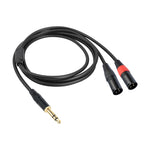 Câble audio TC145YXK108RE-10 6,35 mm 1/4 TRS mâle vers double XLR mâle, 1 m, 2 m, 3 m