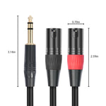 Câble audio TC145YXK108RE-10 6,35 mm 1/4 TRS mâle vers double XLR mâle, 1 m, 2 m, 3 m