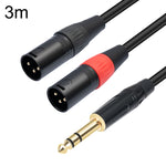 Câble audio TC145YXK108RE-10 6,35 mm 1/4 TRS mâle vers double XLR mâle, 1 m, 2 m, 3 m