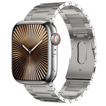 PG63 Three-Bead Protrusion Titanium Metal Watch Band, For Apple Watch Series 10 46mm, For Apple Watch Series 10 42mm, For Apple Watch SE 2023 44mm, For Apple Watch SE 2023 40mm, For Apple Watch Ultra 2 49mm, For Apple Watch Series 9 45mm               ...