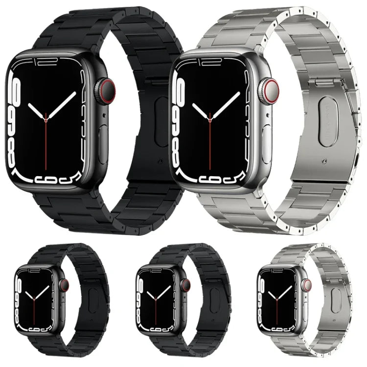 PG63 Three-Bead Protrusion Titanium Metal Watch Band, For Apple Watch Series 10 46mm, For Apple Watch Series 10 42mm, For Apple Watch SE 2023 44mm, For Apple Watch SE 2023 40mm, For Apple Watch Ultra 2 49mm, For Apple Watch Series 9 45mm               ...
