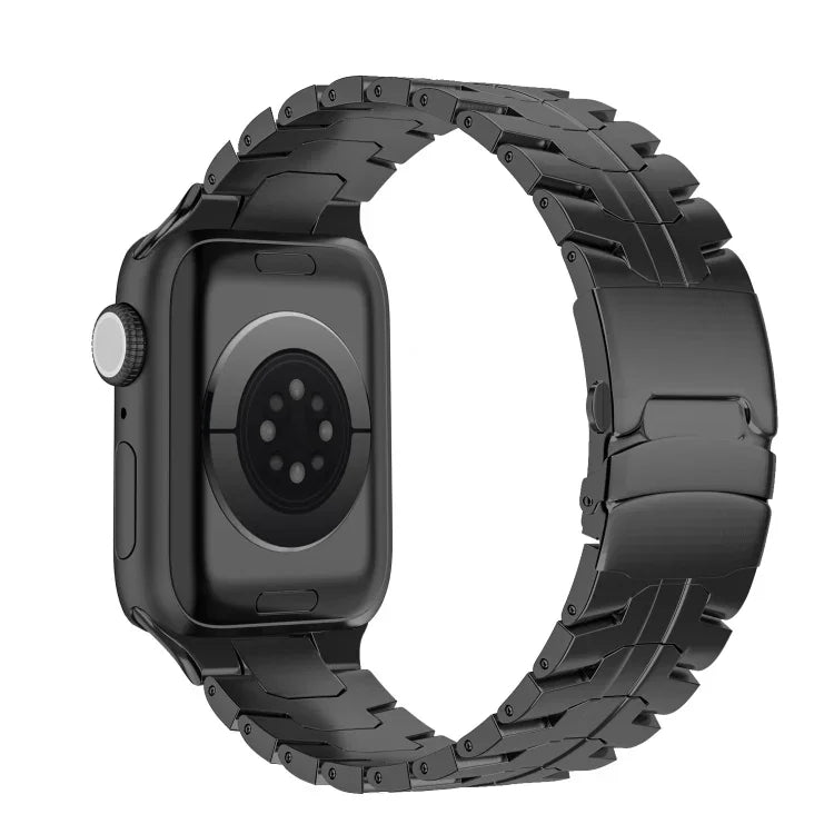 Bracelet de montre en acier titane Turtle à double boucle de sécurité, compatible avec Apple Watch SE 40 mm, Apple Watch SE 44 mm, Apple Watch Series 6 40 mm, Apple Watch Series 6 44 mm, Apple Watch Series 5 44 mm et Apple Watch Series 5 40 mm…