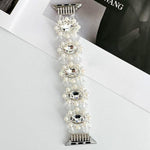 Beaded Pearl Gemstone Bracelet Watch Band, For Apple Watch SE 2023 44mm, For Apple Watch SE 2023 40mm, For Apple Watch Ultra 2 49mm, For Apple Watch Series 9 45mm, For Apple Watch Series 9 41mm, For Apple Watch Ultra 49mm, For Apple Watch Series 8 41mm...
