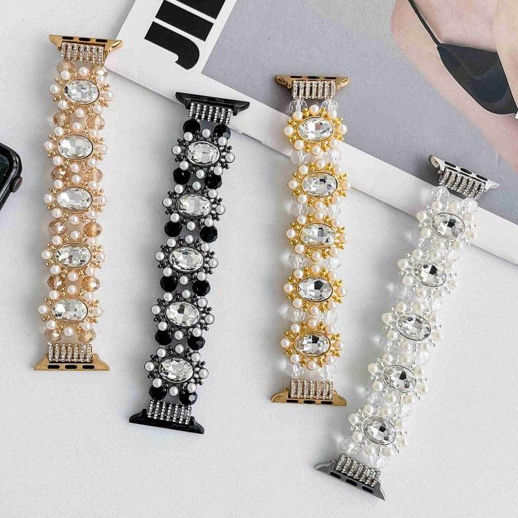 Bracelet de montre en perles et pierres précieuses, pour Apple Watch 42 mm et Apple Watch 38 mm