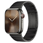 PG65 Single Bead Bamboo Joint Spring Bars Titanium Metal Watch Band, For Apple Watch Series 10 46mm, For Apple Watch Series 10 42mm, For Apple Watch SE 2023 44mm, For Apple Watch SE 2023 40mm, For Apple Watch Ultra 2 49mm, For Apple Watch Series 9 45mm...