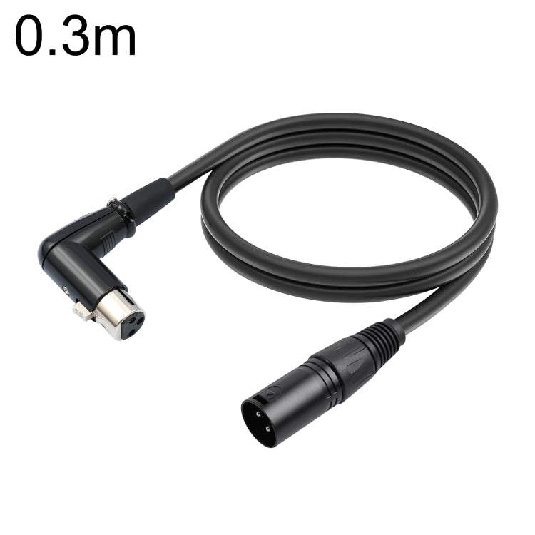 Câble audio XK041L XLR 3 broches mâle droit vers femelle coudée, 0,3 m, 1 m, 2 m, 3 m, 5 m, 10 m