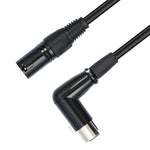 Câble audio XK041L XLR 3 broches mâle droit vers femelle coudée, 0,3 m, 1 m, 2 m, 3 m, 5 m, 10 m