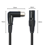 Câble audio XK041L XLR 3 broches mâle droit vers femelle coudée, 0,3 m, 1 m, 2 m, 3 m, 5 m, 10 m