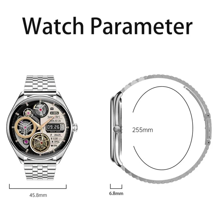 Montre connectée MT55 avec écran AMOLED HD de 1,43 pouce, ultra-fine, fonction appels et santé, bracelet en silicone