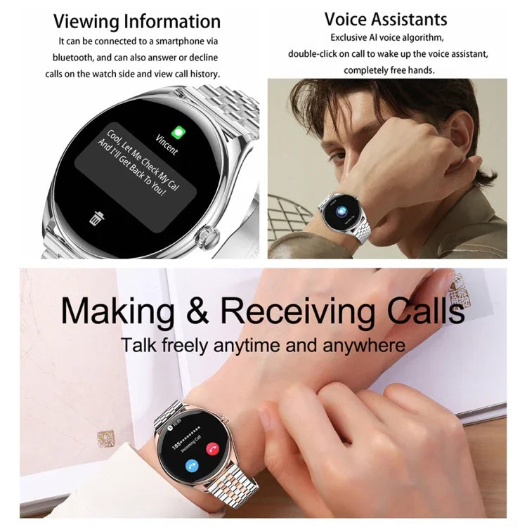 Montre connectée MT55 avec écran AMOLED HD de 1,43 pouce, ultra-fine, fonction appels et santé, bracelet en silicone