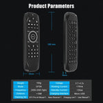 Souris aérienne G7V Pro 2,4 GHz avec rétroéclairage LED, clavier et télécommande sans fil avec gyroscope pour boîtier TV Android/PC, compatible avec la commande vocale intelligente.