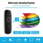 Souris aérienne G7V Pro 2,4 GHz avec rétroéclairage LED, clavier et télécommande sans fil avec gyroscope pour boîtier TV Android/PC, compatible avec la commande vocale intelligente.