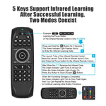 Souris aérienne G7V Pro 2,4 GHz avec rétroéclairage LED, clavier et télécommande sans fil avec gyroscope pour boîtier TV Android/PC, compatible avec la commande vocale intelligente.