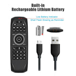 Souris aérienne G7V Pro 2,4 GHz avec rétroéclairage LED, clavier et télécommande sans fil avec gyroscope pour boîtier TV Android/PC, compatible avec la commande vocale intelligente.