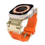 Bracelet de montre en TPU avec connecteur en acier inoxydable, compatible avec Apple Watch SE 2023 44 mm et Apple Watch Ultra 2 49 mm.