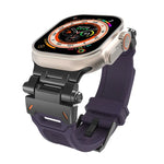 Bracelet de montre en TPU avec connecteurs en acier inoxydable, compatible avec Apple Watch Series 9 45 mm et Apple Watch Ultra 49 mm.