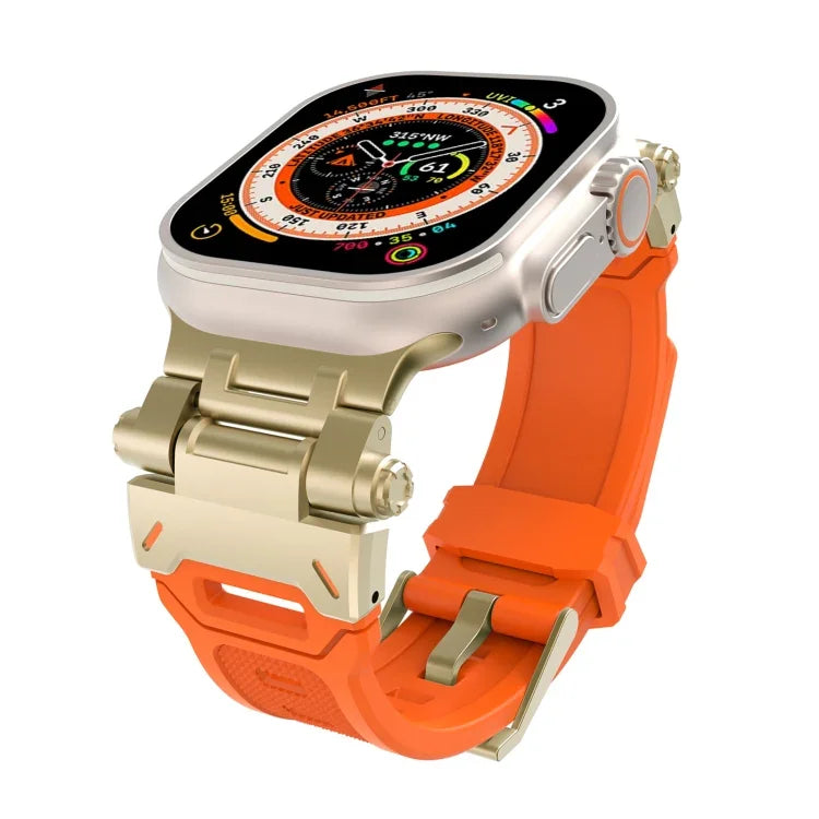 Bracelet de montre en TPU avec connecteurs en acier inoxydable, compatible avec Apple Watch Series 8 45 mm et Apple Watch SE 2022 44 mm.