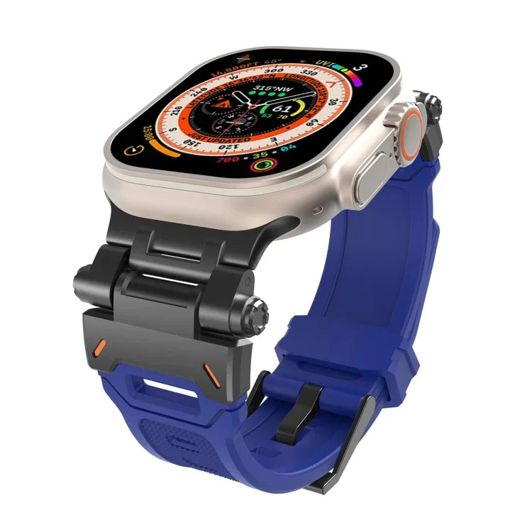 Bracelet de montre en TPU avec connecteurs en acier inoxydable, compatible avec Apple Watch Series 8 45 mm et Apple Watch SE 2022 44 mm.
