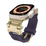 Bracelet de montre en TPU avec connecteurs en acier inoxydable, compatible avec Apple Watch Series 8 45 mm et Apple Watch SE 2022 44 mm.