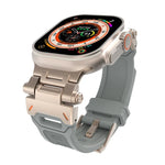 Bracelet de montre en TPU avec connecteur en acier inoxydable, compatible avec Apple Watch Series 7 45 mm et Apple Watch SE 44 mm.
