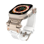 Bracelet de montre en TPU avec connecteur en acier inoxydable, compatible avec Apple Watch Series 7 45 mm et Apple Watch SE 44 mm.