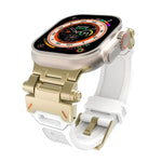 Bracelet de montre en TPU avec connecteur en acier inoxydable, compatible avec Apple Watch Series 6 44 mm et Apple Watch Series 5 44 mm.