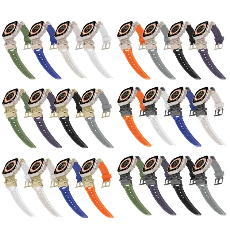 Bracelet de montre en TPU avec connecteur en acier inoxydable, compatible avec Apple Watch Series 6 44 mm et Apple Watch Series 5 44 mm.
