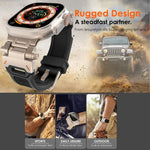 Bracelet de montre en TPU avec connecteurs en acier inoxydable, compatible avec Apple Watch Series 8 45 mm et Apple Watch SE 2022 44 mm.