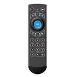 Souris aérienne G21 2,4 GHz avec clavier rétroéclairé LED, télécommande sans fil et gyroscope pour boîtier TV Android/PC, compatible avec la commande vocale intelligente, bleu