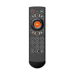 Souris aérienne G21 2,4 GHz avec clavier rétroéclairé LED, télécommande sans fil et gyroscope pour boîtier TV Android/PC, compatible avec la commande vocale intelligente, orange.