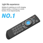 Souris aérienne G21 2,4 GHz avec clavier rétroéclairé LED, télécommande sans fil et gyroscope pour boîtier TV Android/PC, compatible avec la commande vocale intelligente, orange.