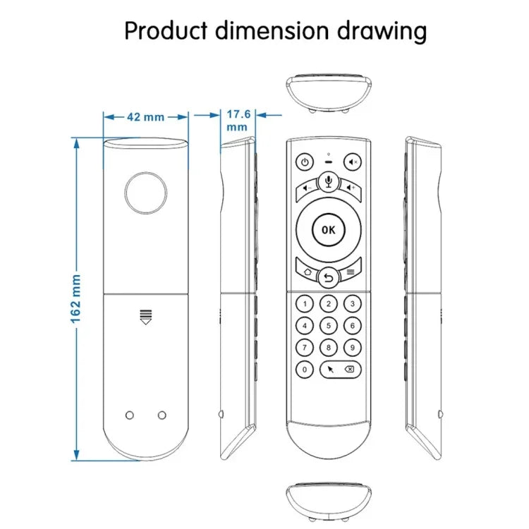 Souris aérienne G21 2,4 GHz avec clavier rétroéclairé LED, télécommande sans fil et gyroscope pour boîtier TV Android/PC, compatible avec la commande vocale intelligente, orange.