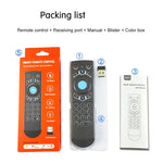 Souris aérienne G21 2,4 GHz avec clavier rétroéclairé LED, télécommande sans fil et gyroscope pour boîtier TV Android/PC, compatible avec la commande vocale intelligente, bleu