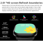 Montre connectée Y80 avec écran IPS HD de 2,01 pouces, compatible avec les appels Bluetooth et le suivi de la santé